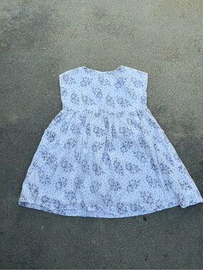 Little cotton clothes Girls' Blue Floral Cotton Dress 5-6